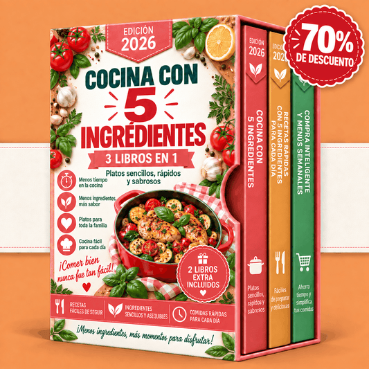 Recetas con 5 Ingredientes – 3 Libros en 1