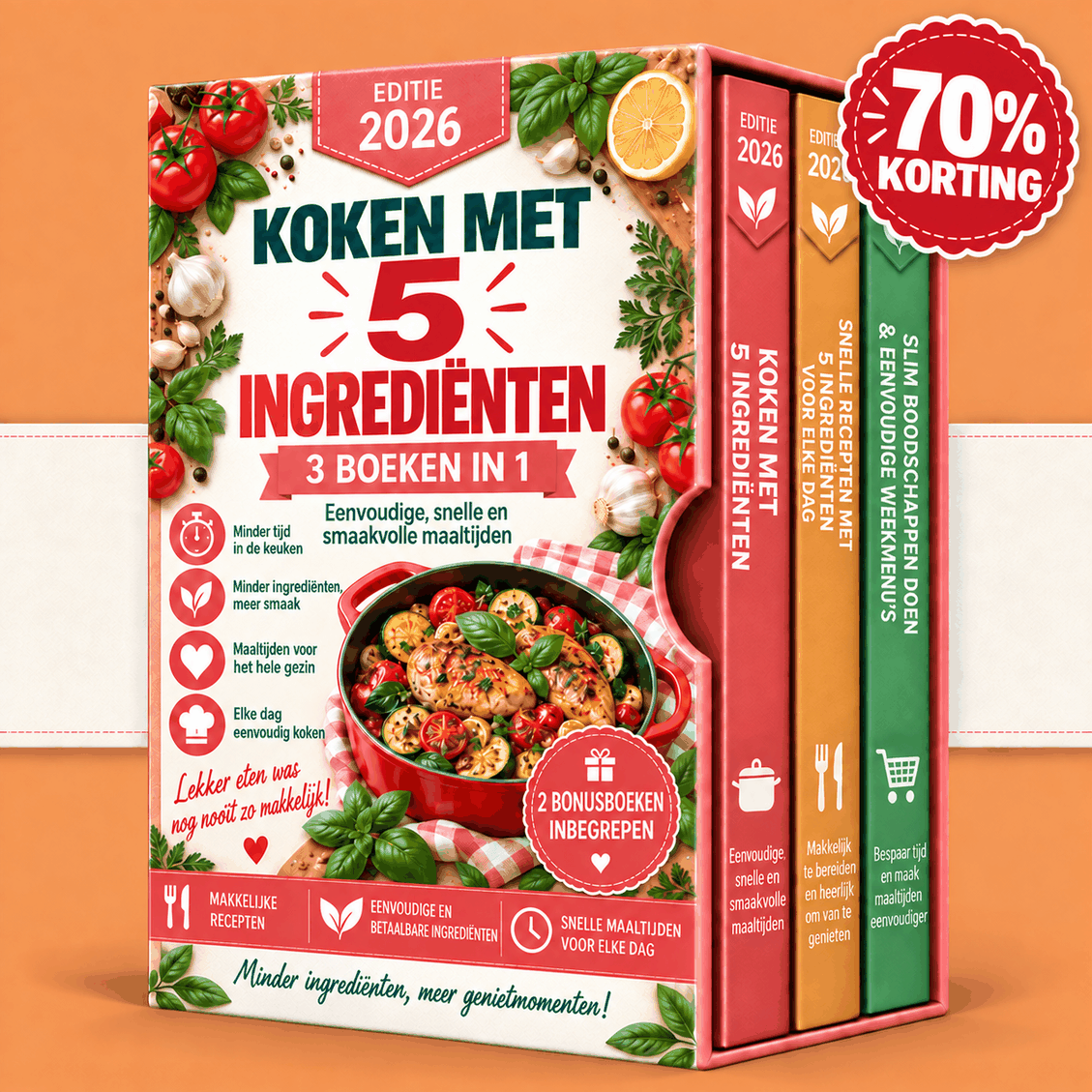 5-Ingrediënten Recepten – 3 Boeken in 1