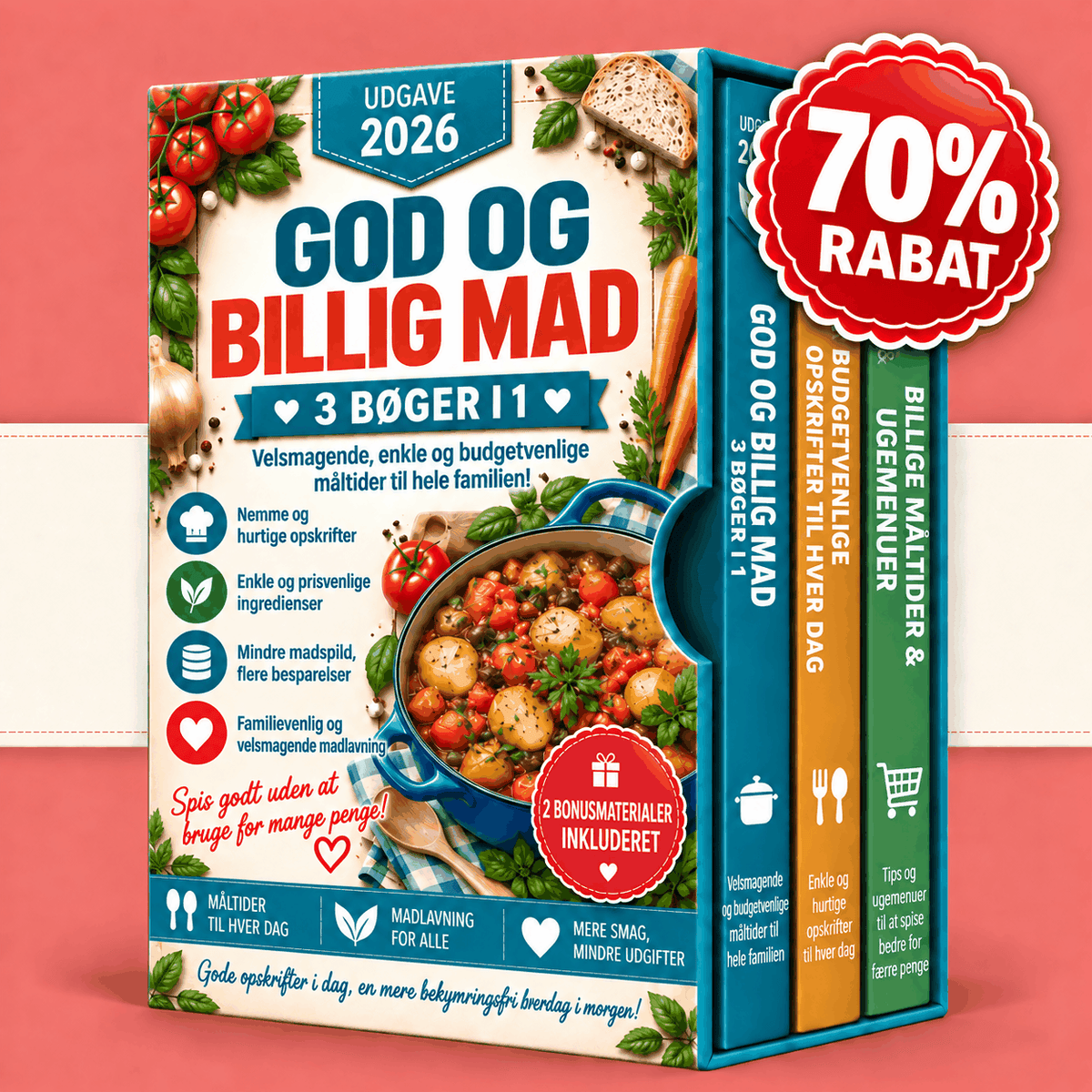 Billige Måltider – 3 Bøger i 1
