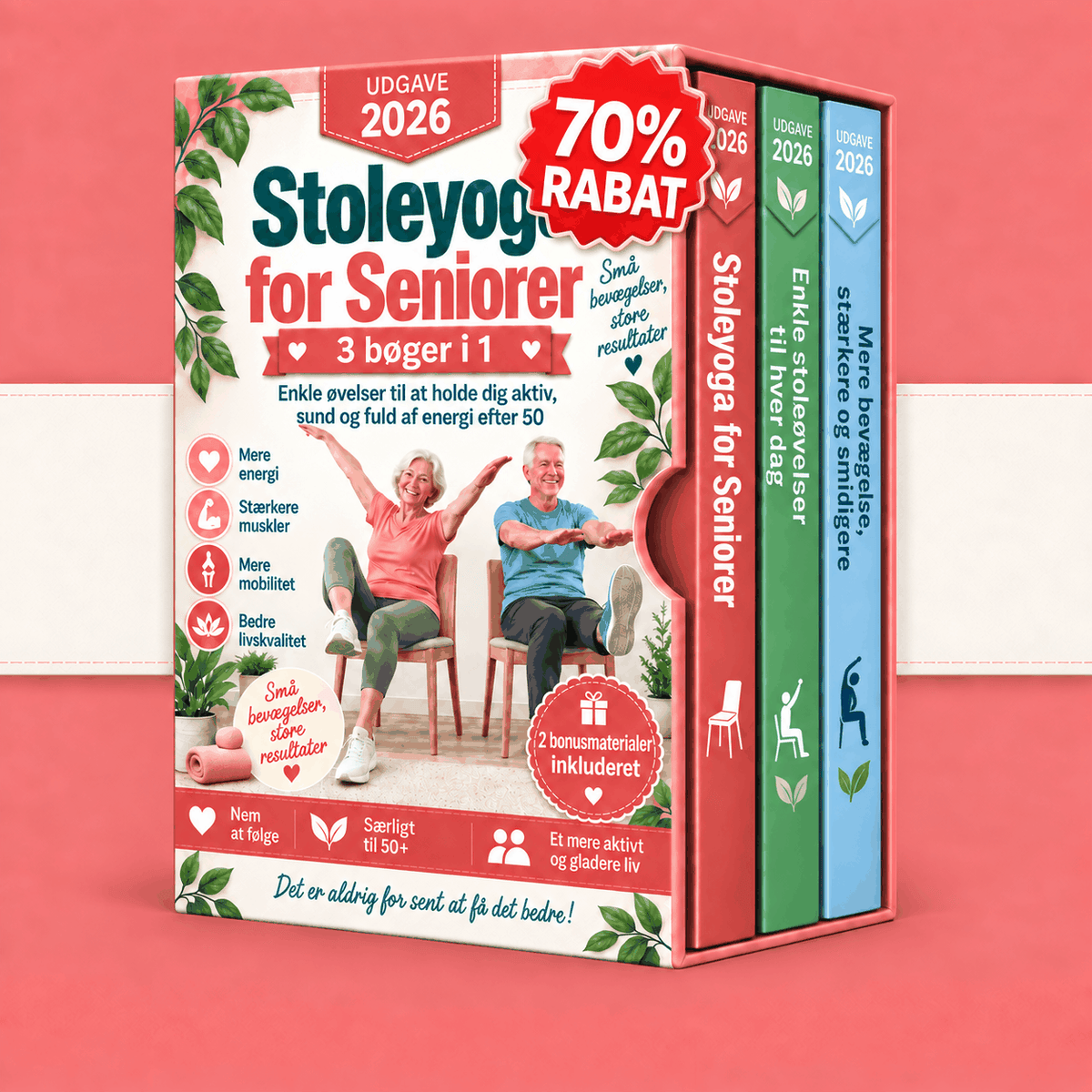 Stoleøvelser for Seniorer – 3 Bøger i 1