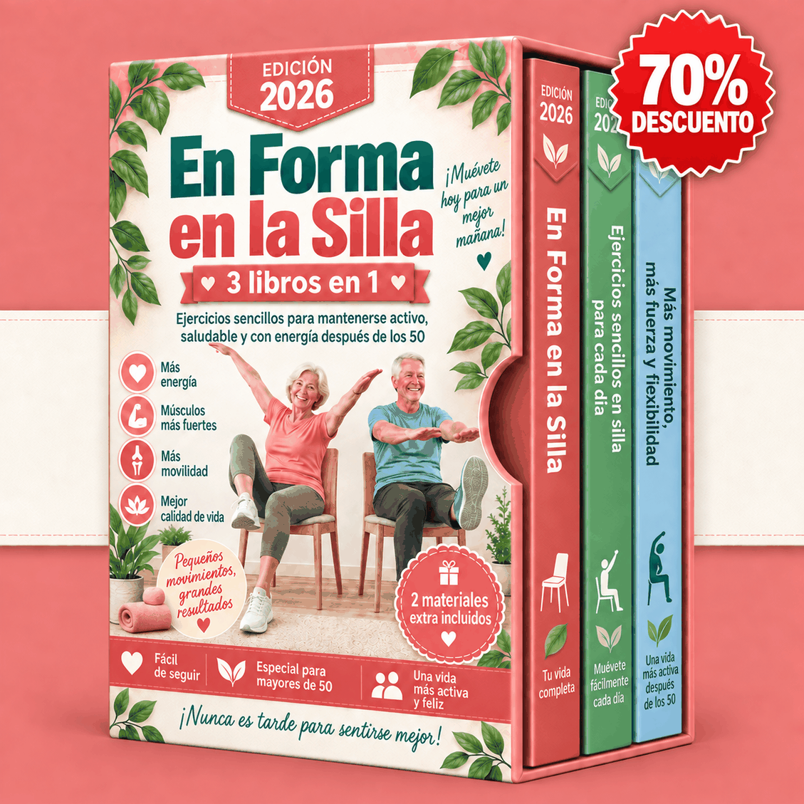 Ejercicios en Silla para Mayores – 3 Libros en 1