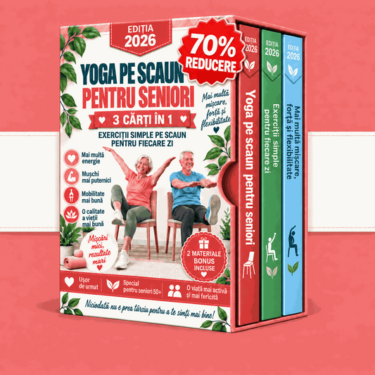 Exerciții pe scaun pentru seniori – 3 Cărți în 1