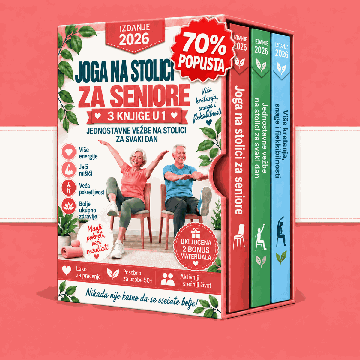 Gimnastika na stolici za seniore – 3 Knjige u 1