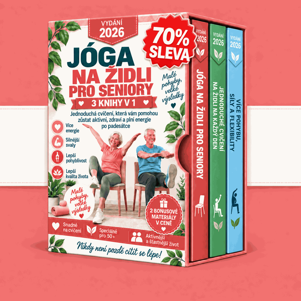 Cvičení na židli pro seniory – 3 Knihy v 1