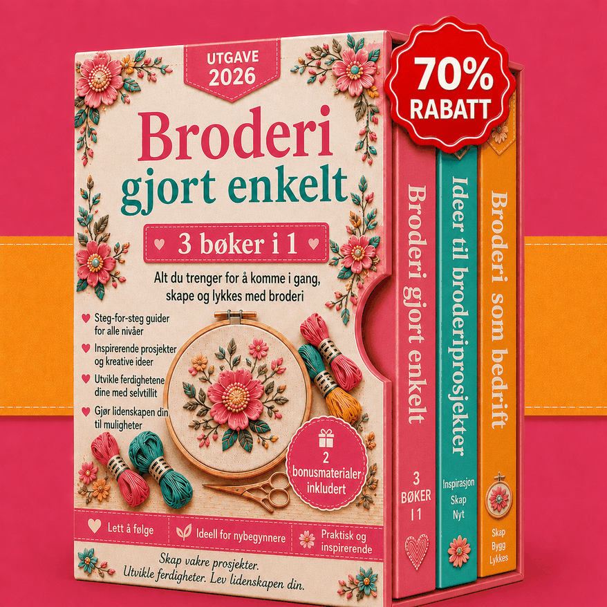 Brodering Er Enkelt – 3 Bøker i 1