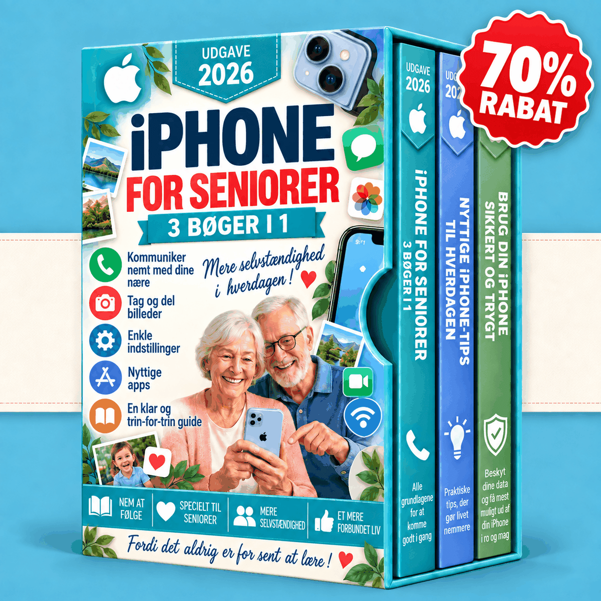 iPhone for Seniorer – 3 Bøger i 1