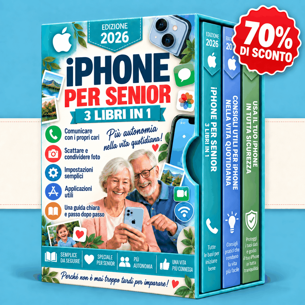 iPhone per Anziani – 3 Libri in 1