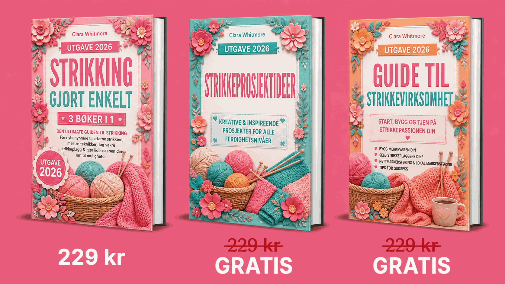 Strikking Gjort Enkelt – 3 bøker oversikt