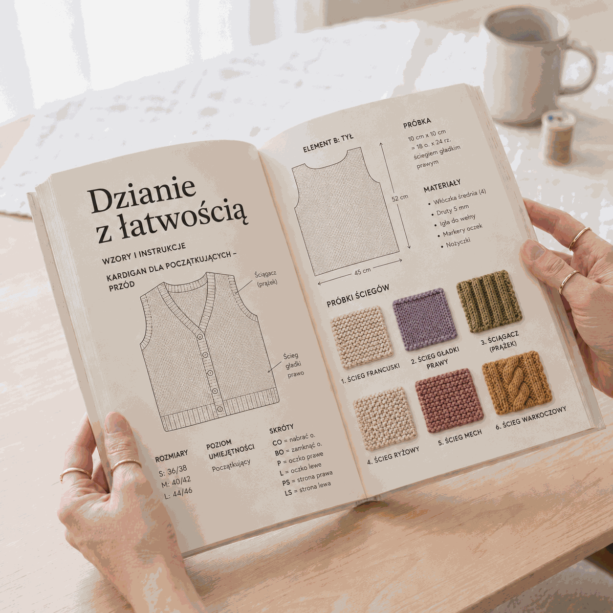 Podgląd wnętrza poradnika do robótek na drutach
