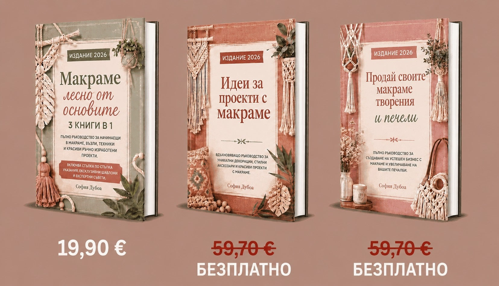 Makramé Gjort Nemt – De 3 bøger