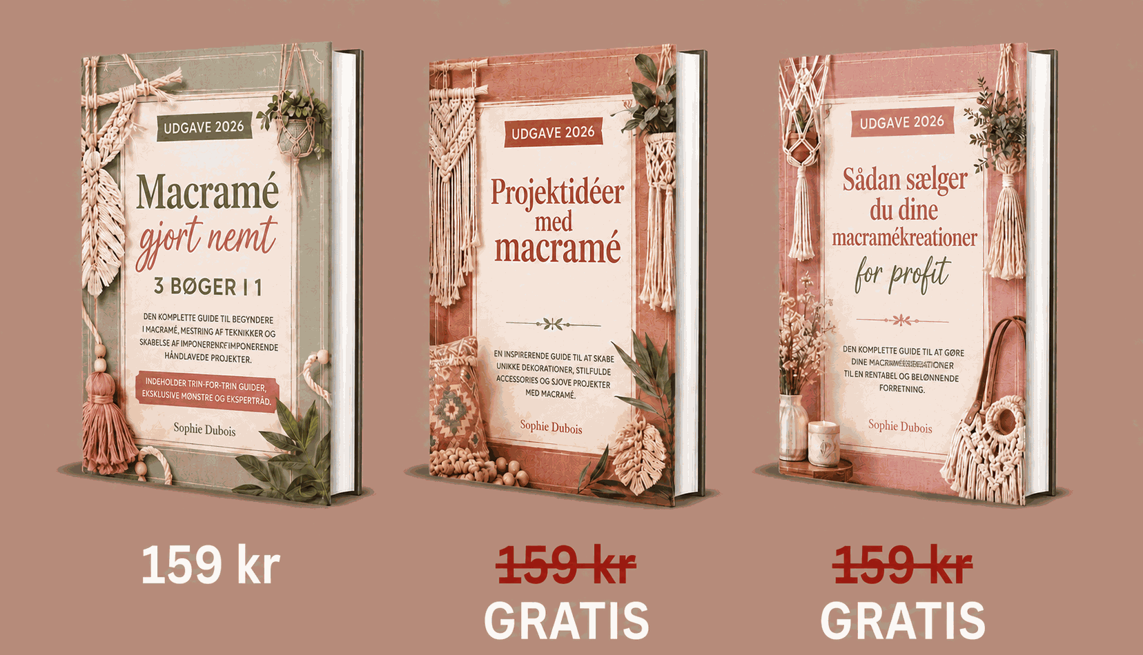 Makramé Gjort Nemt – De 3 bøger