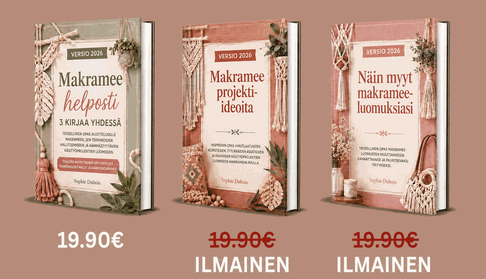 Makramee helpoksi – 3 kirjaa