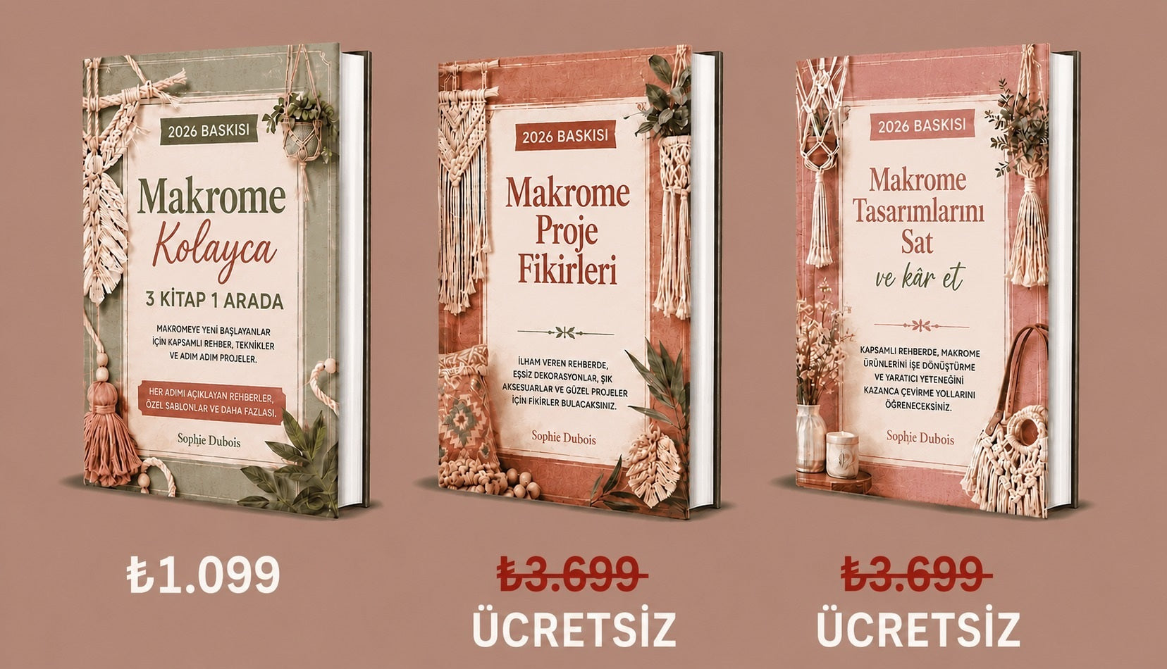 Makramé Gjort Nemt – De 3 bøger