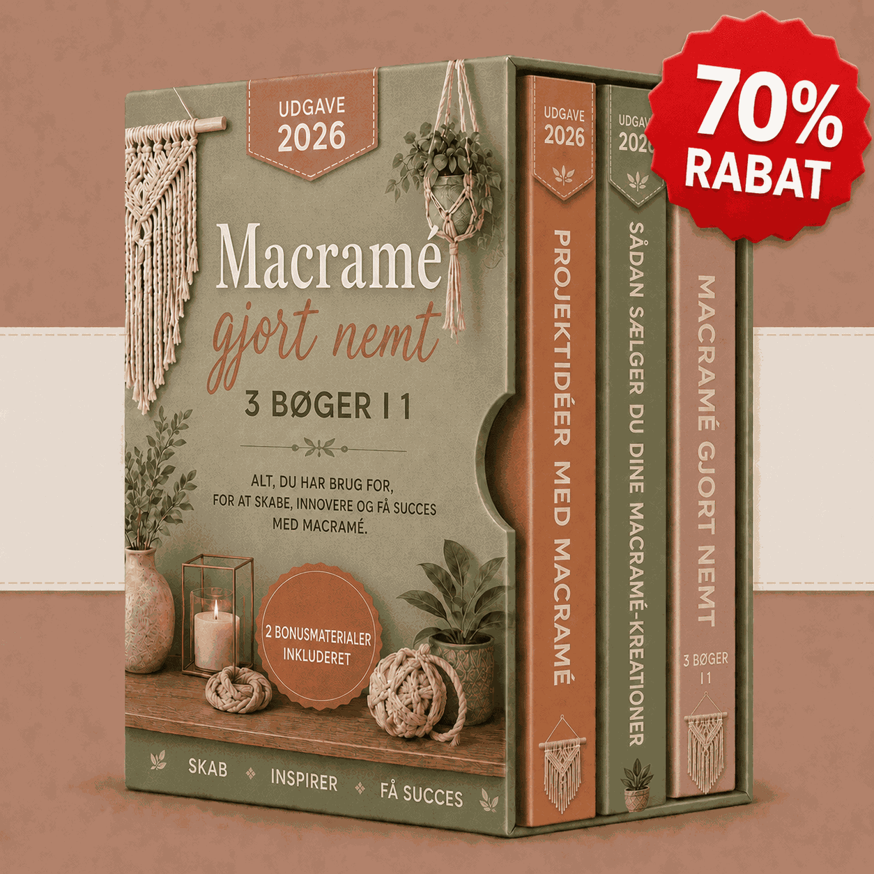 Pakke: Makramé Gjort Nemt – 3 Bøger i 1