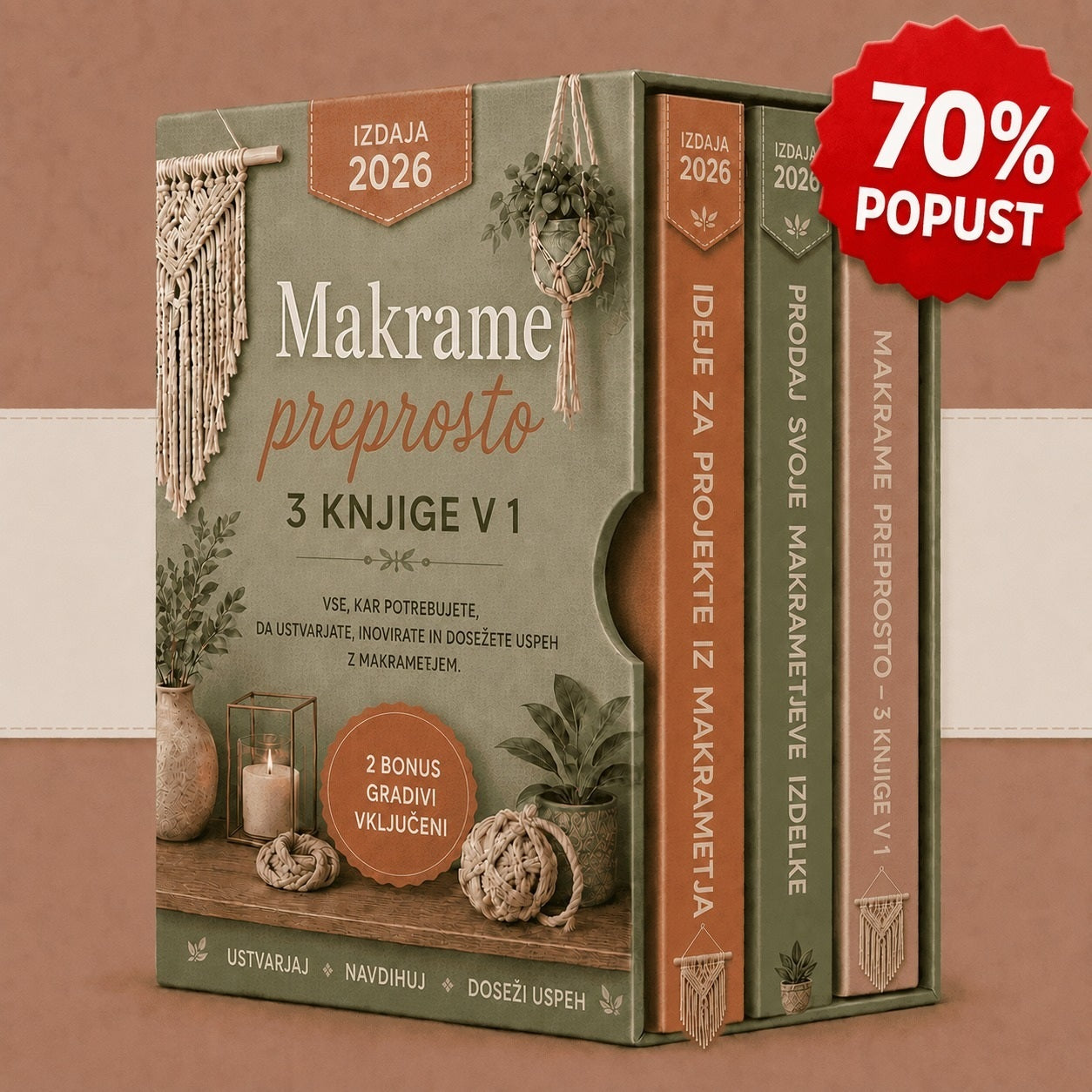 Komplet: Enostavni makrame – 3 knjige v 1