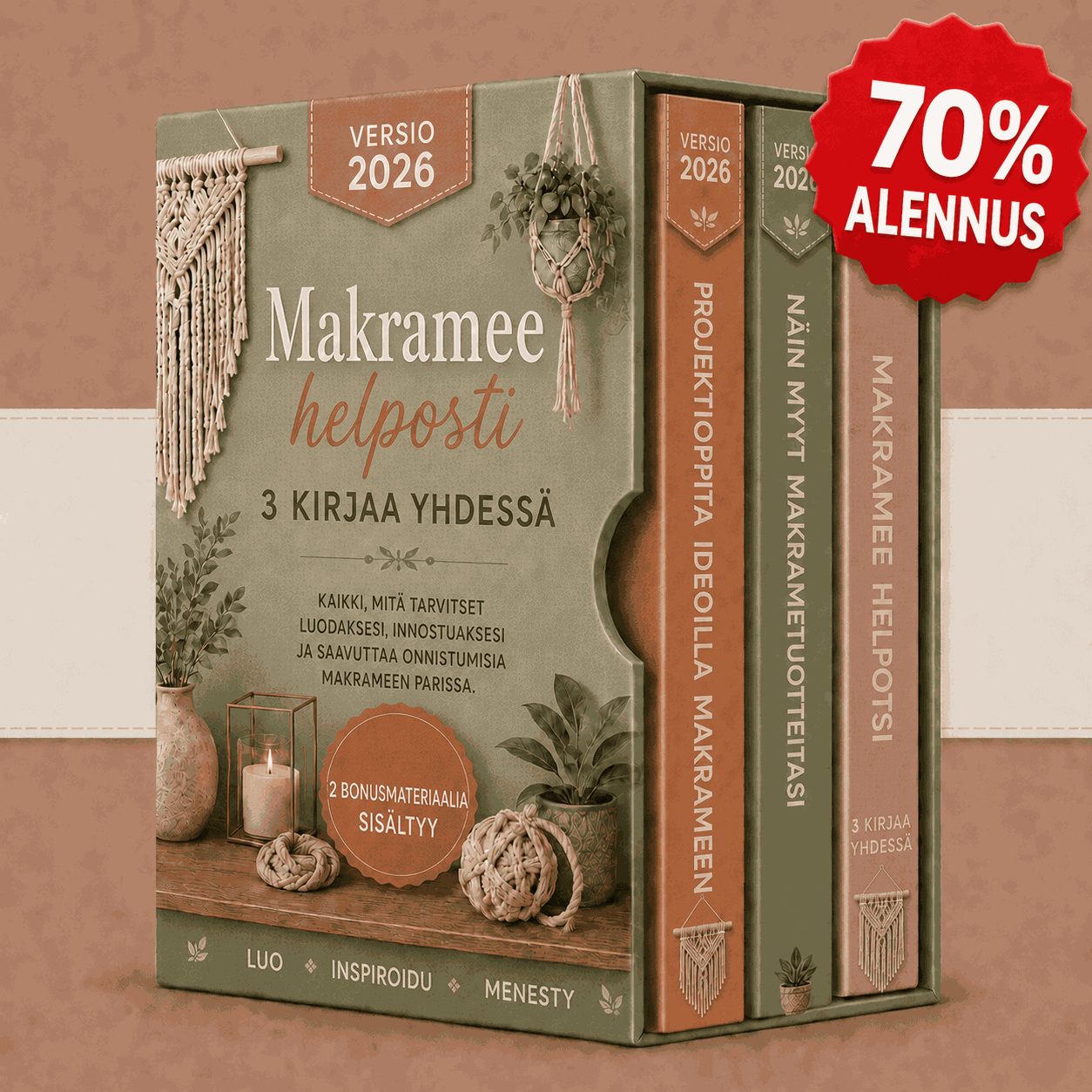 Makramee helpoksi -paketti – 3 kirjaa yhdessä