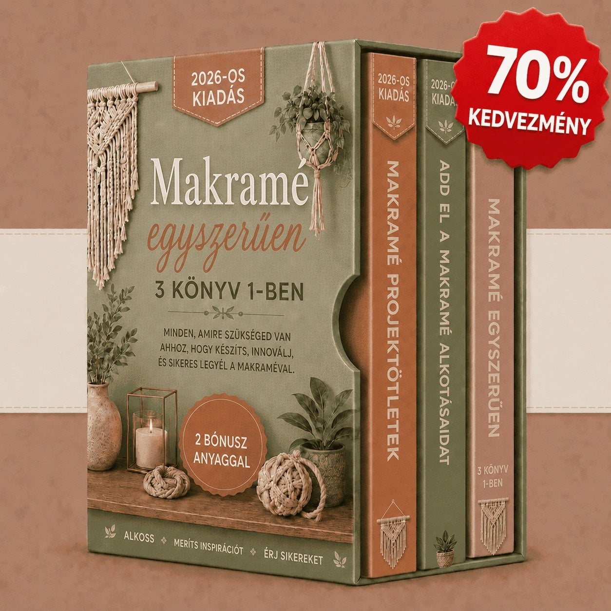 Csomag: Makramé egyszerűen – 3 könyv az 1-ben