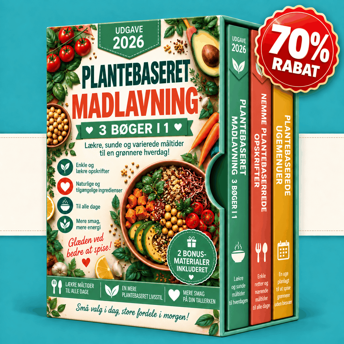 Plantebaseret Madlavning – 3 Bøger i 1
