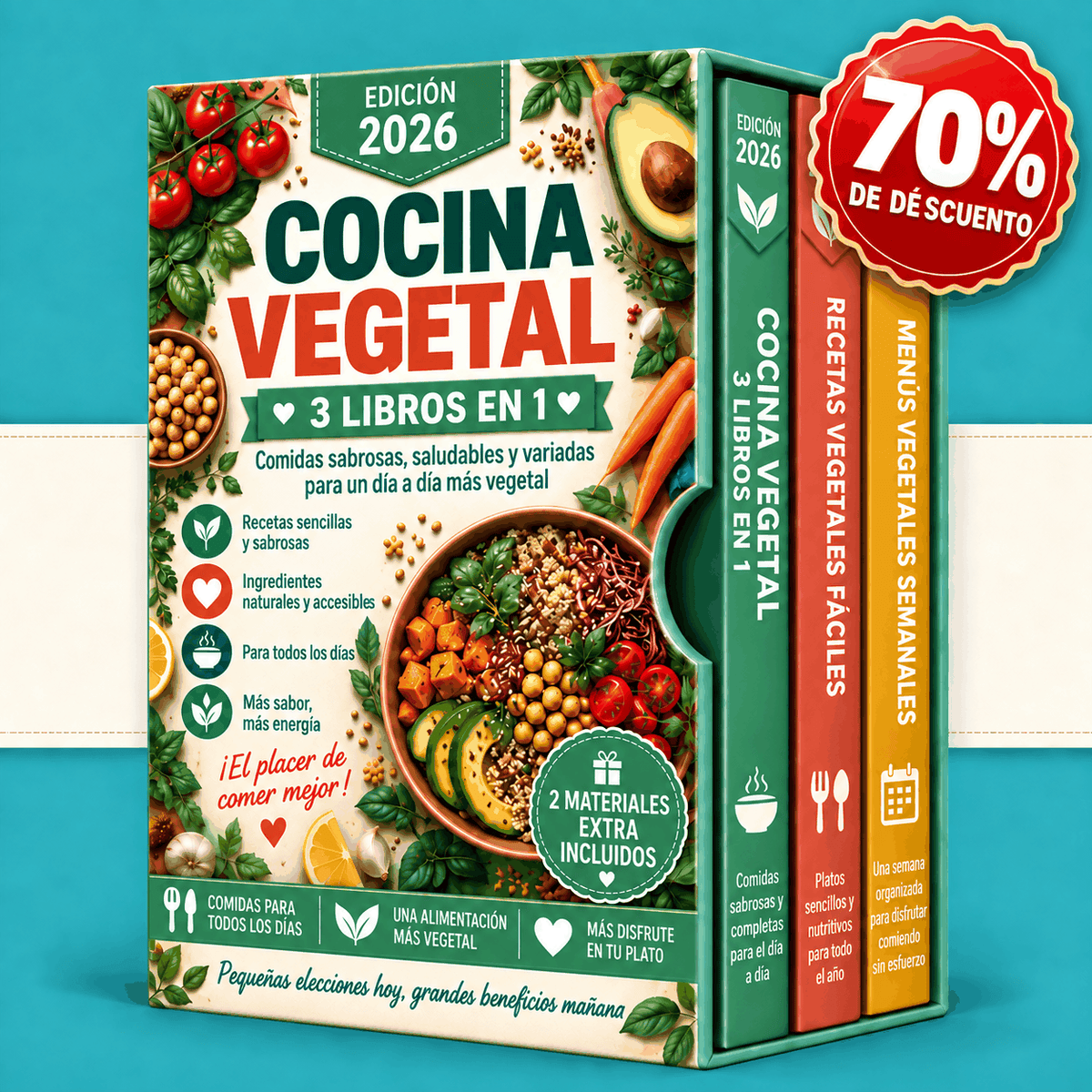 Cocina Vegetal – 3 Libros en 1