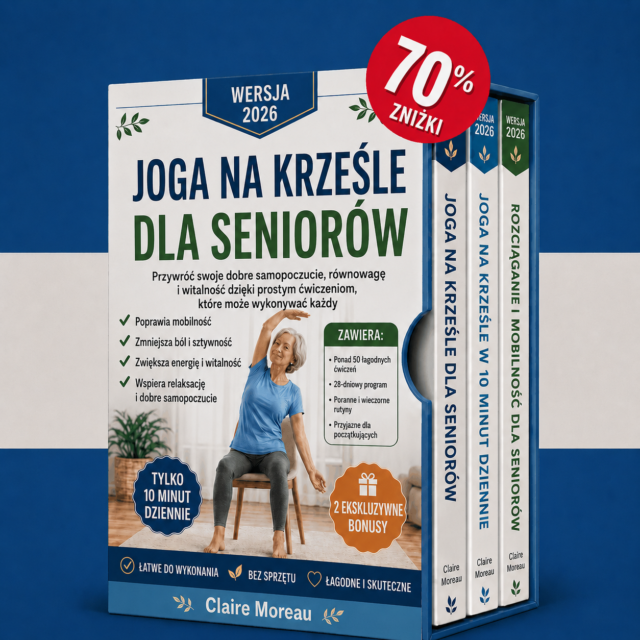 Joga na Krześle dla Seniorów – 3 Książki w 1