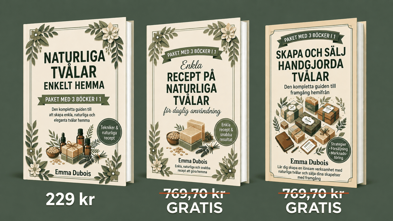 Hemgjorda Naturliga Tvålar Enkelt Förklarat – 3 Böcker i 1