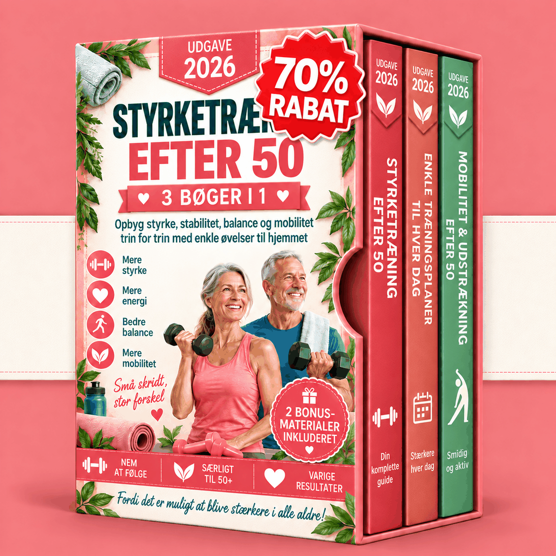 Styrketræning Efter 50 – 3 Bøger i 1