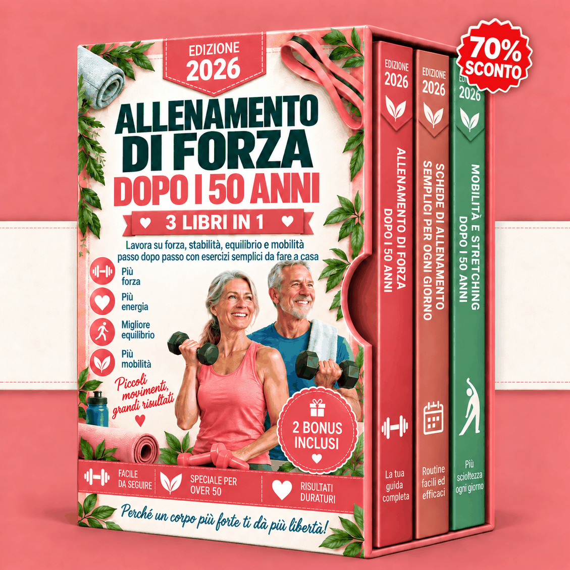 Allenamento di Forza Dopo i 50 Anni – 3 Libri in 1