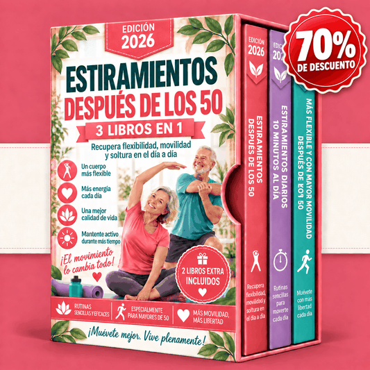 Estiramientos Después de los 50 – 3 Libros en 1