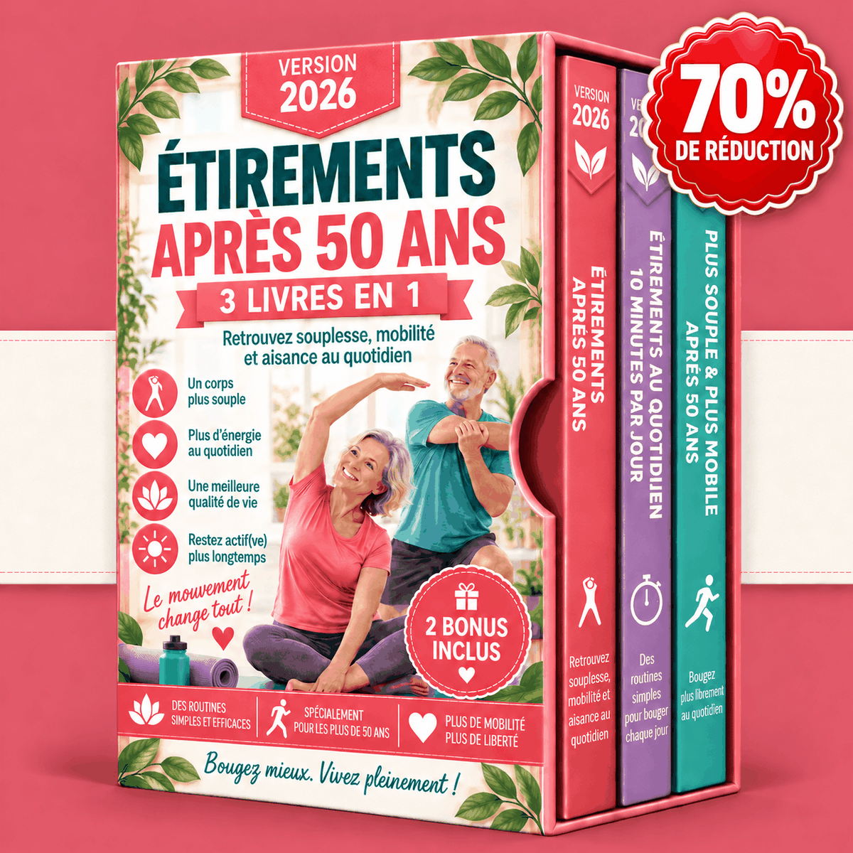 Étirements Après 50 Ans – 3 Livres en 1