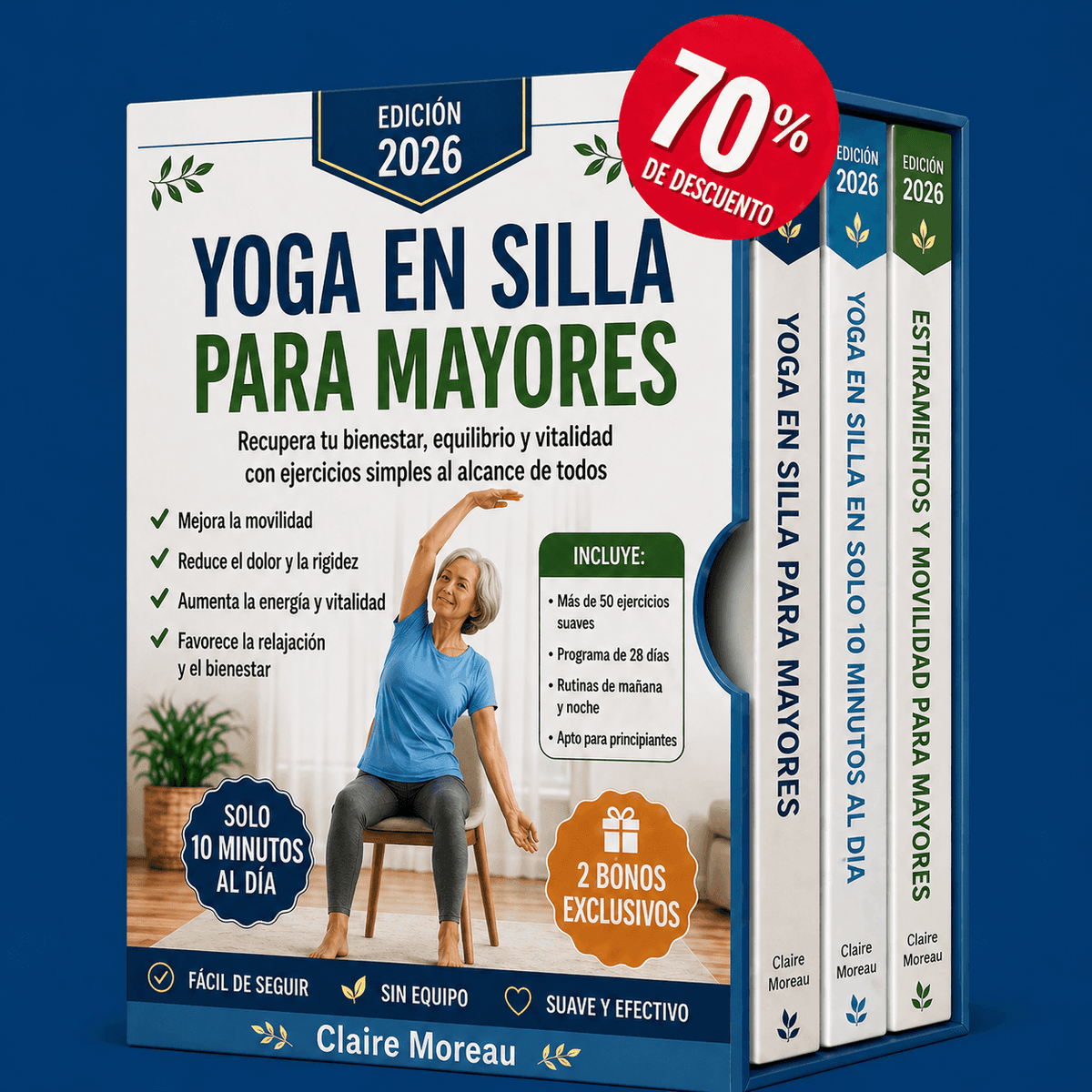 Yoga en Silla para Mayores – 3 Libros en 1